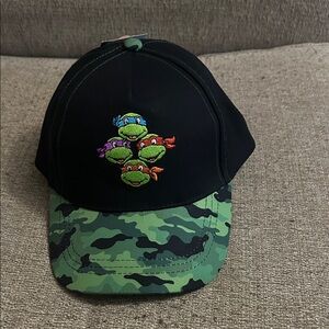 Kids Ninja Turtles Black and Green Camo Hat